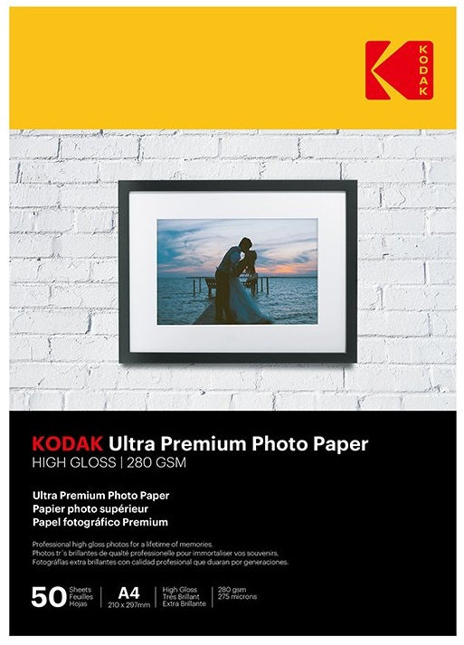 Genuine Kodak A4 Ultra Premium High Glossy Photo Paper 280gsm - 50 Sheets (5740-086)