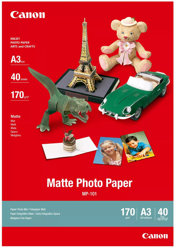 Canon MP-101 Matte Photo Paper A3: 40 Sheets, 170g/m2, 7981A008