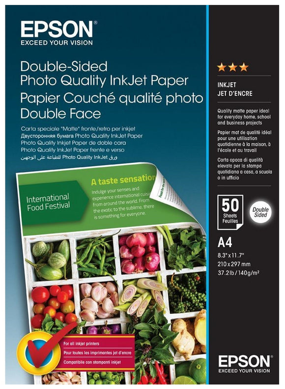 Epson Double-Sided Photo Paper, A4, 50 sheets, 140 g/m2, C13S400059