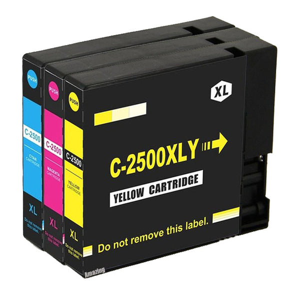 3 Compatible Multipack Ink Cartridges, Replaces For Canon PGI-2500CMYK Non-OEM