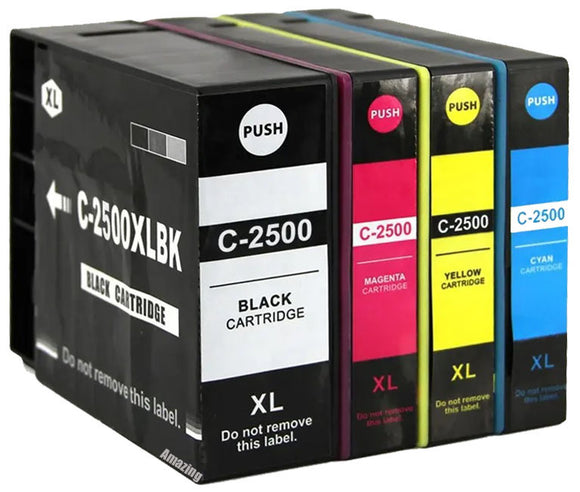4 Compatible Multipack Ink Cartridges, Replaces For Canon PGI-2500CMYK Non-OEM