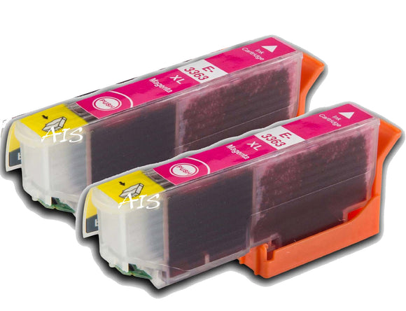 2 Compatible E33XL Magenta Ink Cartridge, For Epson 33XL, T3363, NON-OEM