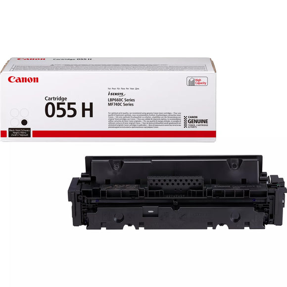 Genuine Canon 055 H, High Capacity Black Toner Cartridge, 3020C002