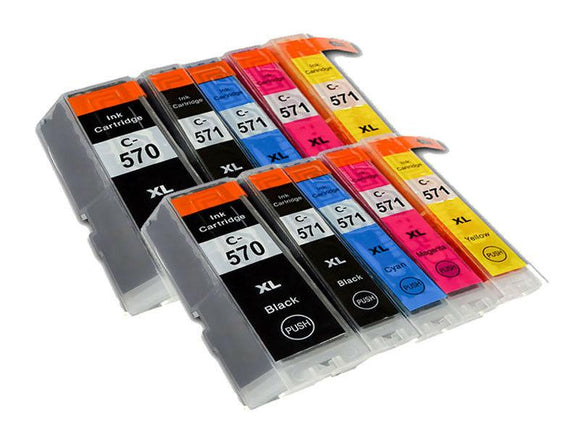 10 Compatible Ink Cartridges, Replaces For PGI570XLBK CLI571XLBK CLI571XLC CLI571XLM CLI5