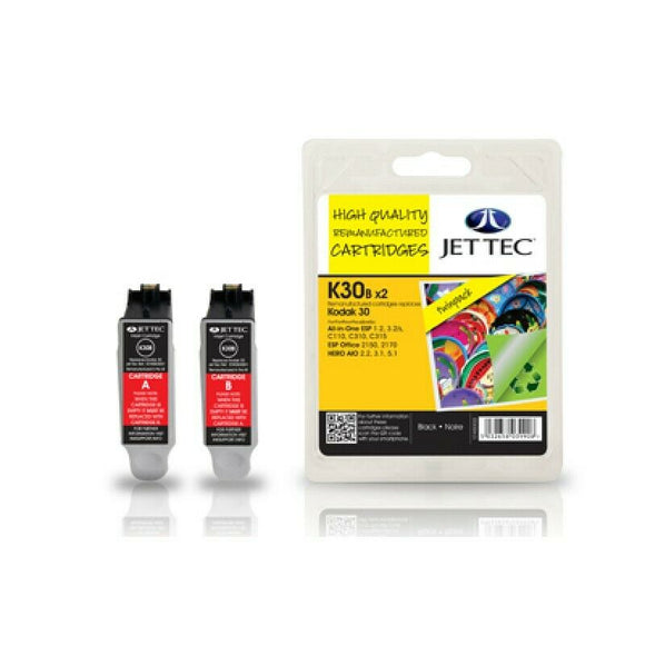 JET TEC K30BX2 Black Ink Cartridge Replaces For Kodak 30 30XL 3952330 NON-OEM