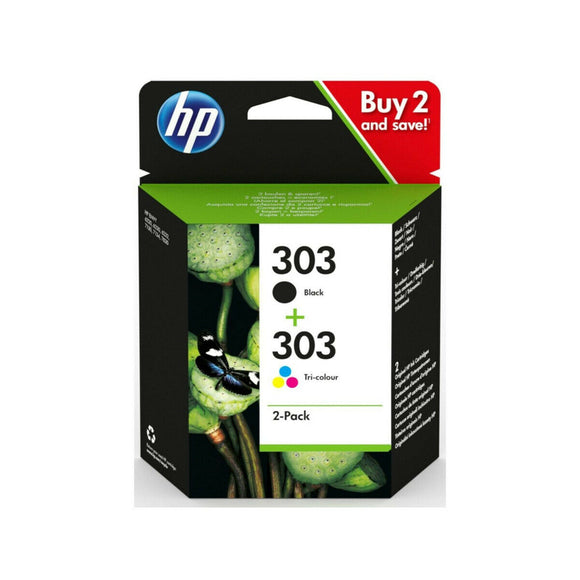 Genuine HP 303 Combo Pack Black & Colour Ink Cartridges, 3YM92AE
