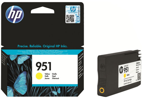 Genuine HP 951, Yellow Ink Cartridge, CN052, CN052AE