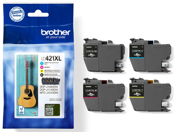 Genuine Brother LC421XL, Value Pack High Capacity Ink Cartridges, LC421XLVALU