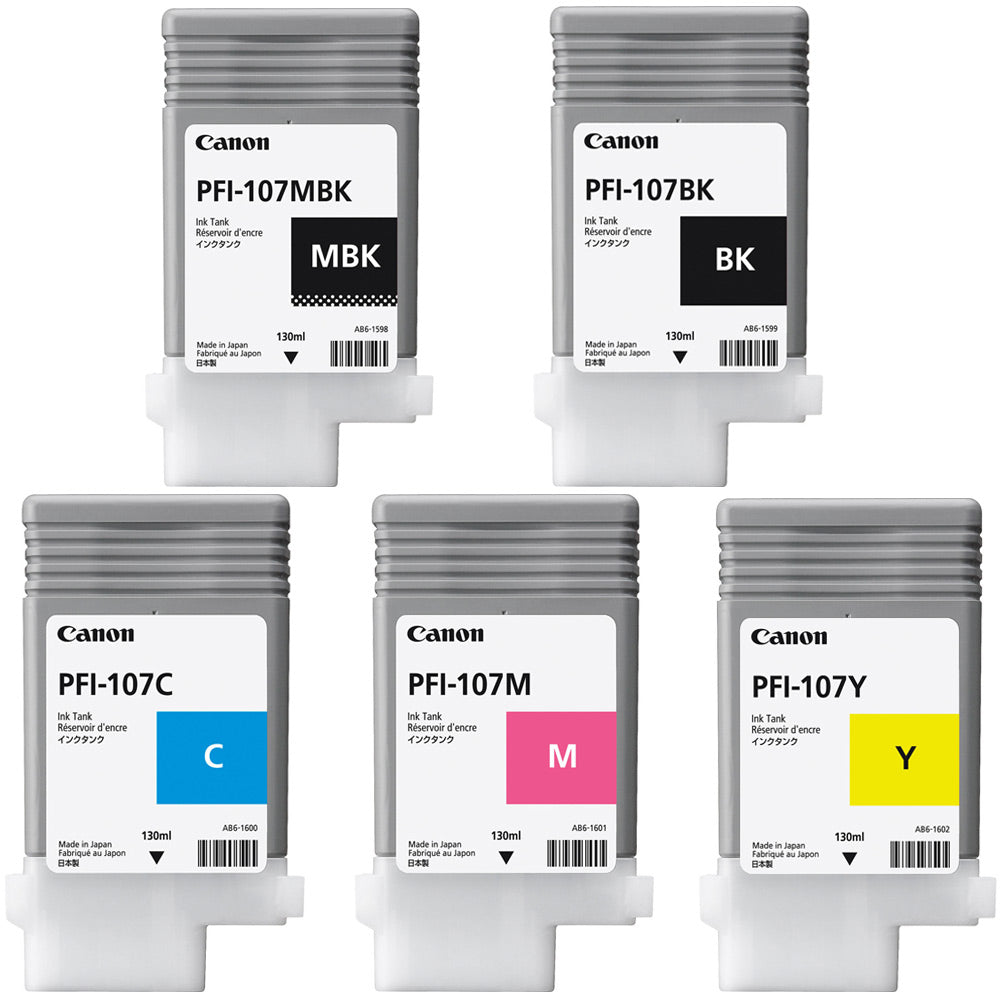Canon PFI-107 MBK Canon Ink PFI-107 0 Image (MBK⁄BK⁄C⁄M⁄Y