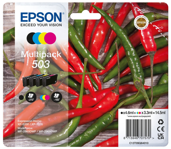 Genuine Epson 503, Chillies Multipack Ink Cartridges, T09Q6, C13T09Q64010