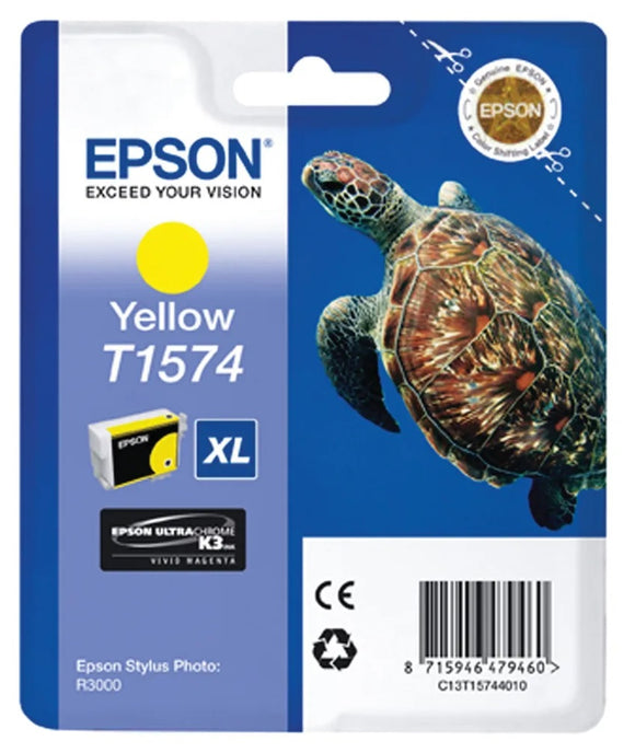 Genuine Epson T1574, Yellow Ink Cartridge, T157440
