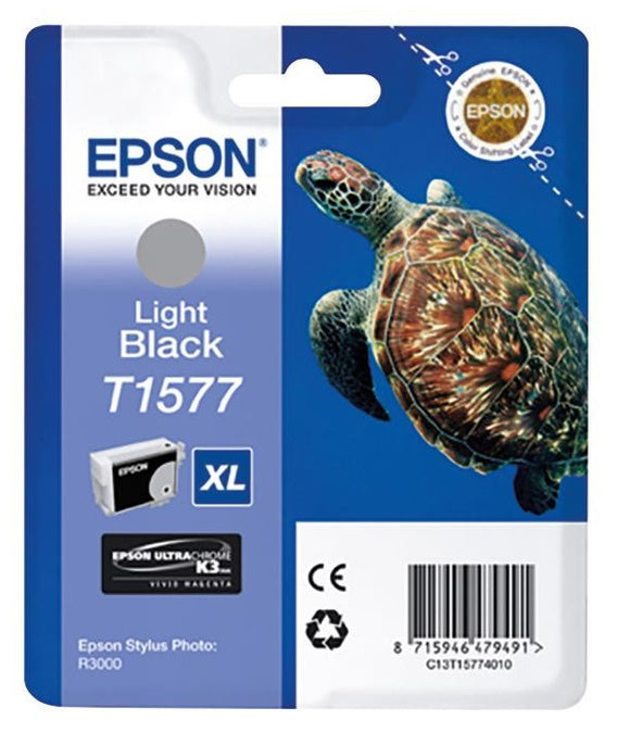 Genuine Epson T1577, Light Black Ink Cartridge, T157740