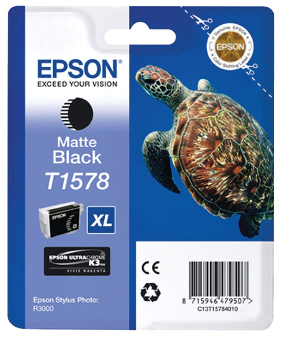 Genuine Epson T1578, Matte Black Ink Cartridge, T157840