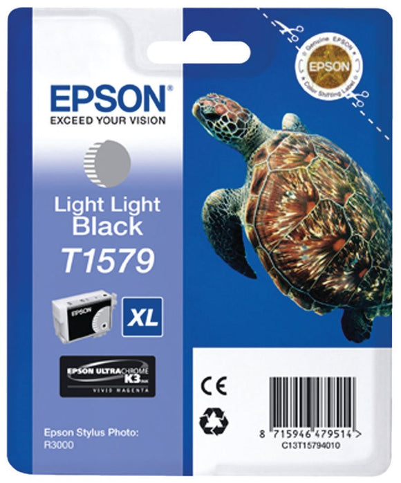 Genuine Epson T1579, Light Light Black Ink Cartridge, T157940