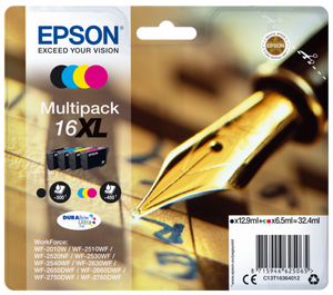 Genuine Epson 16XL, Pen Multipack Ink Cartridges, T1636