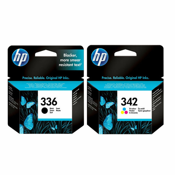 Genuine HP 336 + 342 Black & Tri-Colour Ink Cartridges, C9361EE C9362EE