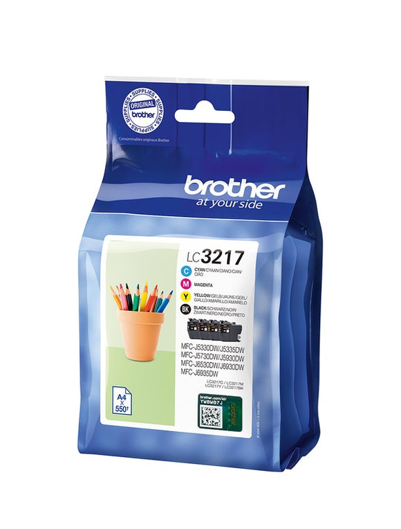 Genuine Brother ValuePack Ink Cartridges, LC3217BK, LC3217C, LC3217M, LC3217Y