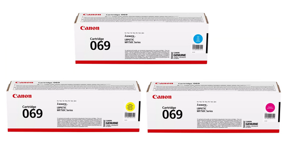 Genuine Canon 069, 3 Colour Toner Cartridge