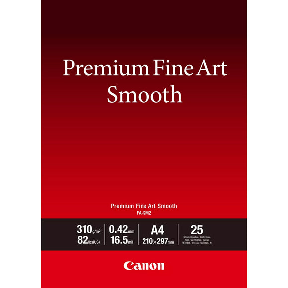 Canon FA-SM2 A4 Premium Fine Art Smooth Paper, 310gsm - 25 Sheets (1711C011)