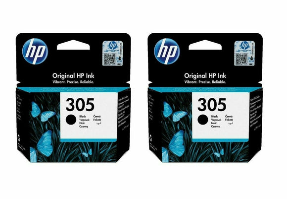 Genuine HP 305, Standard Capacity Twin Black Ink Cartridges, 3YM61, 3YM61AE