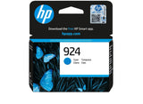 Genuine HP 924, Cyan Ink Cartridge, 4K0U3NE