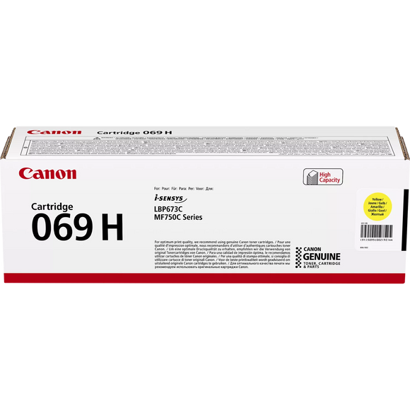 Genuine Canon 069H High Capacity Yellow Toner Cartridge (5095C002)