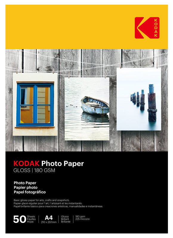 Kodak A4 (210x297mm) 180gsm Glossy Instant Dry Photo Paper 50 Sheets (5740-513)
