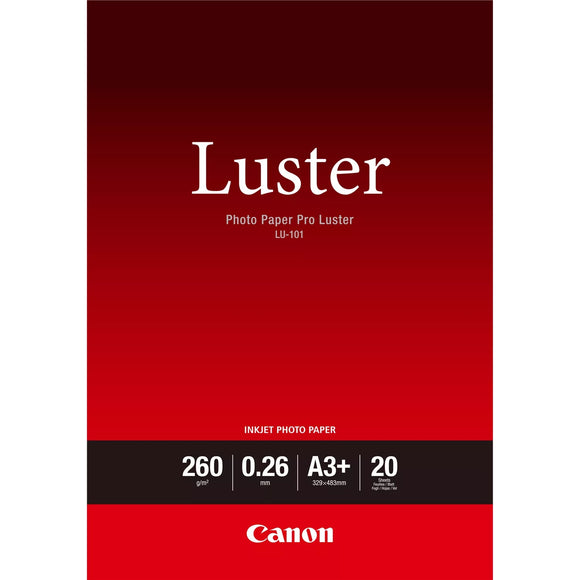 Canon LU-101 A3+ Pro Luster Photo Paper, 260gsm - 20 Sheets (6211B008)