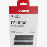 Genuine Canon PFI-5100 10 Colour Ink Cartridge Multipack - 6951C009