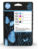 Genuine HP 950 / HP951, 4 Colour Multipack Ink Cartridges, 1VU23AE, 6ZC65AE
