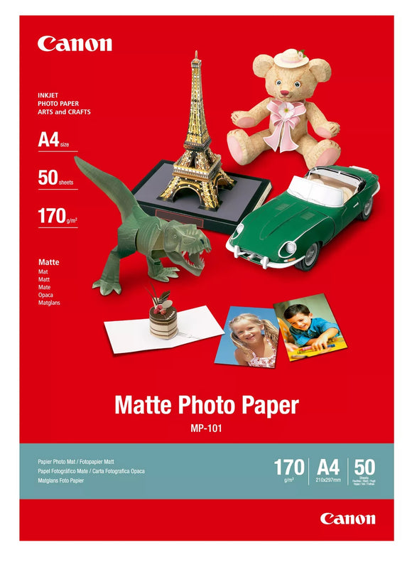 Canon MP-101 Matte Photo Paper A4: 50 Sheets, 170g/m2, 7981A005