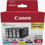 Canon PGI-1500XL, 4 Colour Multipack Ink Cartridge, PGI-1500XL B/C/M/Y, 9182B010