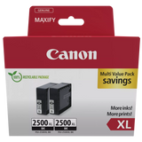 Genuine Canon PGI-2500XL, High Capacity Twin Black Ink Cartridge, PGI-2500XLBK, 9254B011