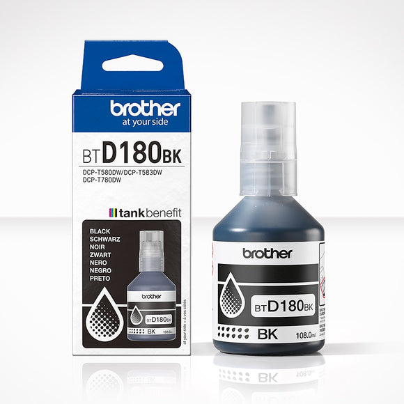 Genuine Brother BTD180 Black Ink Refill Bottle Cartridge BT-D180BK