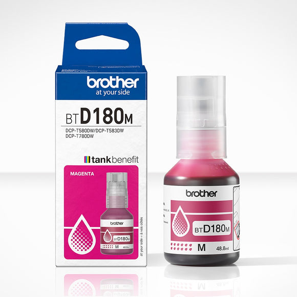 Genuine Brother BTD180 Magenta Ink Refill Bottle Cartridge BT-D180M