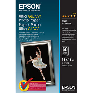 Epson Ultra Glossy Photo Paper 5x7" 50 Sheets 13x18cm C13S041944 300gs