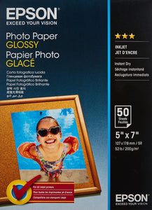 Epson Glossy Photo Paper 5x7" 50 Sheets 127x178mm C13S042545 200gs