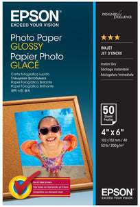 Epson Glossy Photo Paper 4x6" 50 Sheets 102x152m C13S042547 200gs
