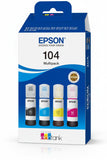 Genuine Epson 104 Ink Bottle Cartridge 4-Colour Multipack T00P6 (C13T00P640)