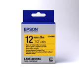 Genuine Epson LK-4YBW Black on Yellow Strong Adhesive 12mm Label Tape Cartridge (C53S654014)