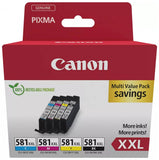 Genuine Canon CLI-581XXL MultiPack Ink Cartridges, CLI-581XXL BK/C/M/Y 1998C007