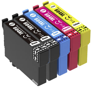 5 Compatible Ink Cartridges, Use For Epson 604XL, T10H6, NON-OEM