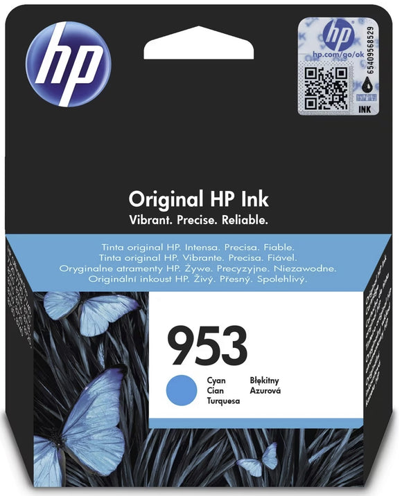 Genuine HP 953 Cyan Ink Cartridge, F6U12AE