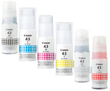 Genuine Canon GI43 Ink Bottle, GI-43BK, GI-43C, GI-43M, GI-43Y, GI-43GY, GI-43R