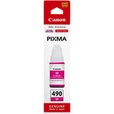 Genuine Canon GI-490M Printer Refill Magenta Ink Bottle Cartridge, 0665C001