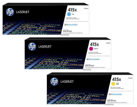 HP 415X, 3-Colour Multipack Toner Cartridge - W2031X, W2032X, W2033X