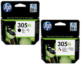 Genuine HP 305XL, Combo Pack Vivera Black & Tri-Colour Ink Cartridges, 6ZA94AE