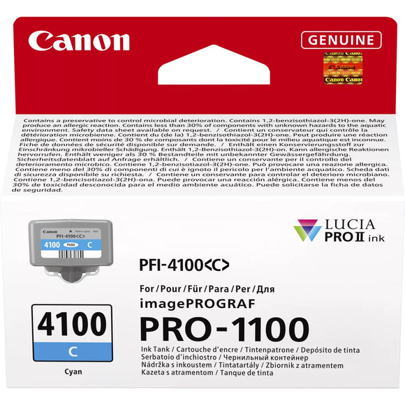 Genuine Canon PFI-4100 Cyan Ink Cartridge PFI-4100C (6778C001)