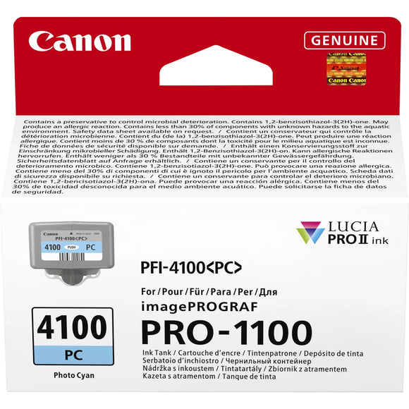 Genuine Canon PFI-4100 Photo Cyan Ink Cartridge PFI-4100PC (6781C001)