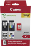 Canon PG-560XL & CL-561XL, Black & Colour Ink Cartridges, Photo Paper Pack. 3712C004